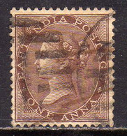 BRITISH EAST INDIA INDE 1865 1867 QUEEN VICTORIA REGINA VITTORIA ONE ANNA 1a USED USATO OBLITERE' - 1858-79 Kolonie Van De Kroon