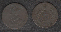UK Half Penny Token 1792 Lancashire Lancaster John Duke Of Gaunt Advertising Token Jeton Gettone Copper Token - Otros & Sin Clasificación