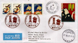 Philanippon 2021: Celebrating 150 Years Of Service.  FDC Letter From Yokohama, Sent To Andorra, With Arrival Postmark - Lettres & Documents