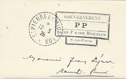 1926 - Petite Enveloppe Ouverte En P P De Saint-Pierre - Tarif Imprimés - Brieven En Documenten