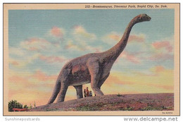 South Dakota Rapid City Brontosaurus Dinosaur Park Curteich - Rapid City