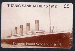 Telephone Card - Easdale Titanic #08 £5 (collector's) Card (brown & White From A Limited Edition Of 1200) - Boten