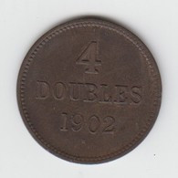 Guernsey Coin 4 Doubles 1902 - Condition Very Fine - Guernesey