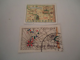 CABO VERDE  USED  STAMPS MAP - Cap Vert