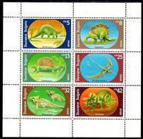 BULGARIA 1990  Prehistoric Creatures Sheetlet  MNH / **.  Michel 3840-45 Kb - Unused Stamps