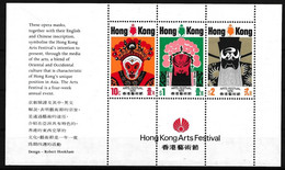 Hong Kong 1974 Arts Festival - Chinese Masks Stamp MS/Block MNH - Ungebraucht