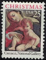 Etats Unis 1989 Used Vierge à L'enfant Par Carracci National Gallery Y&T US 1878 SU - Other & Unclassified