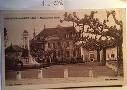 Cp  Divonne Les Bains, Monument Aux Morts Militaria, Coll Bontron, Photo Combier, Non écrite, AIN-01 (réédition?) - Divonne Les Bains