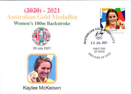 (2 A 3) 2020 Tokyo Summer Olympic Games - Australia Gold Medal FDI Cover Postmarked SA Adelaide (swimming) - Zomer 2020: Tokio