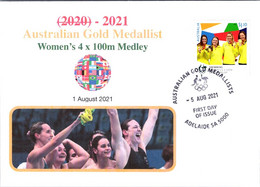 (2 A 3) 2020 Tokyo Summer Olympic Games - Australia Gold Medal FDI Cover Postmarked SA Adelaide (swimming) - Zomer 2020: Tokio