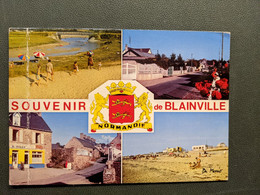 BLAINVILLE CAF AU RENDEZ VOUS DES PECHEUR MOBYLETTE VELOMOTEUR RENAULT R16 BLASON - Blainville Sur Mer