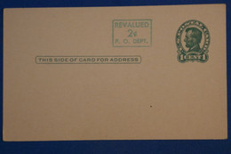 AA11 ETATS UNIS  BELLE CARTE 1920 + REVALUED 2 $ +NON VOYAGEE NEUVE - Lettres & Documents