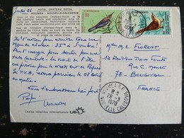 LETTRE NOUVELLE CALEDONIE AVEC YT 345 364 OISEAU BIRD VOGEL - HOTEL CHATEAU ROYAL NOUMEA - Lettres & Documents