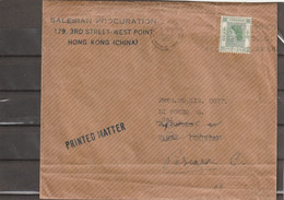 Hong Kong PRINTED MATTER TO Italy 1958 - Cartas & Documentos