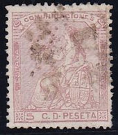 1873-ED. 132 I REPÚBLICA - ALEGORÍA DE ESPAÑA - 5 CENT. ROSA-USADO ROMBO DE PUNTOS- - Usati