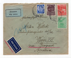 1937 YUGOSLAVIA,SERBIA,VELIKA GRADISKA TO AUSTRIA,AIRMAIL,REGISTERED COVER - Posta Aerea