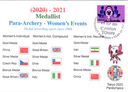 (2 A 9) 2020 Tokyo Paralympic - Medal Cover Postmarked Haymarket - Para Archery Women's Events - Zomer 2020: Tokio