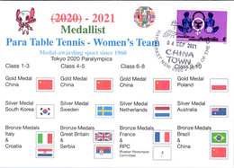 (2 A 9) 2020 Tokyo Paralympic - Medal Cover Postmarked Haymarket - Women's Team Para Table Tennis - Zomer 2020: Tokio