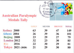(2 A 9) 2020 Tokyo Paralympic - Australia Medal Tally For Paralympic Games (from 1960 To 2020) Cover - Zomer 2020: Tokio