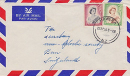 NZ - SWITZERLAND 1955 QEII COMMERCIAL COVER 1/9 RATE - Storia Postale