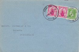 NZ - SWITZERLAND 1926 DOMINION & KGV COMMERCIAL COVER 2.1/2d RATE AUCKLAND CDS - Covers & Documents