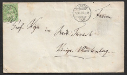 1876, 18 AUGUST -  SCHWEIZ SUISSE SWITZERLAND - 25Rp BRIEF (SBK 40) - FLUNTERN (ZÜRICH ZH) N. TEINACH WÜRTTEMBERG, DEUTS - Briefe U. Dokumente