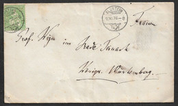 1876, 18 AUGUST -  SCHWEIZ SUISSE SWITZERLAND - 25Rp BRIEF (SBK 40) - FLUNTERN (ZÜRICH ZH) N. TEINACH WÜRTTEMBERG, DEUTS - Covers & Documents