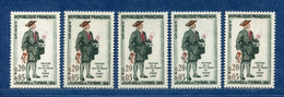 ⭐ France - Variété - YT N° 1285 - Couleurs - Pétouilles - Neuf Sans Charnière - 1961 ⭐ - Unused Stamps