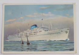 92857 Cartolina Illustrata - Flotta Lauro T/N Roma Sidney - VG 1956 - Ferries