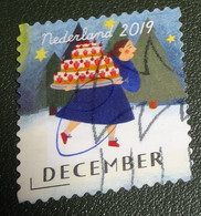 Nederland - NVPH - 3879 - 2019 - Gebruikt - Cancelled - December - Decemberzegel - Kerst - Kerstmis - Dame Met Taart - Used Stamps