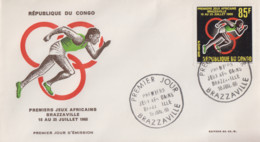 Enveloppe  FDC  1er  Jour   CONGO     Premiers  Jeux  Africains   BRAZZAVILLE    1965 - FDC