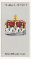 Austrian Archduke  - Famous Crowns 1938  -  Phillips Cigarette Card - Original - Royalty - Phillips / BDV
