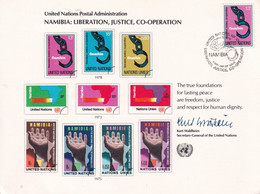 United Nations - Cardboard, Philatelic 1978 - Namibia : Liberation,Justice,Cooperation - Cartas & Documentos