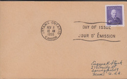 1955. CANADA. BENNETT  5 C  On FDC OTTAWA NOV 8 1955.  (Michel 306) - JF424610 - Briefe U. Dokumente