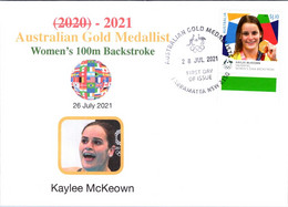 (2 A 15) 2020 Tokyo Summer Olympic - Australia Gold Medal FDI Cover Postmarked NSW Parramatta (swimming) With Wrong Date - Summer 2020: Tokyo