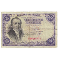 Billet, Espagne, 25 Pesetas, 1946, 1946-02-19, KM:130a, TTB - 25 Pesetas