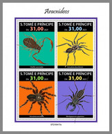 SAO TOME 2021 MNH Arachnids Spinnentiere Arachnides M/S - OFFICIAL ISSUE - DHQ2138 - Spiders