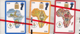 Zimbabwe, ZIM-03a, 4 And 5a, 6th All Africa Games - Blue, Orange And Red, Swimming, Hockey, Mint In Blister, 2 Scans. - Zimbabwe