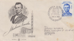 Enveloppe  FDC   1er  Jour   ARGENTINE   Abraham  LINCOLN   1960 - FDC