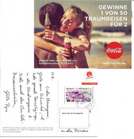 3140p: Österreich Automatenmarke, Coca Cola- Postkarte Und Heimatbeleg 2323 Schwechat- Mannswörth 25.8.2017 - Bruck An Der Leitha