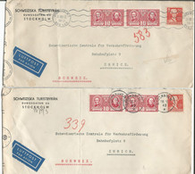 Suède, 2 Lettres Par Avion Censure, Stockholm - Zürich (26.10 Et 16.10.1942) Format 11x23 - Autres & Non Classés
