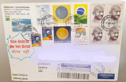 BRAZIL 2020 MAHATMA GANDHI 150th BIRTH ANNIVERSARY REGISTERED COVER Travelled To INDIA, RARE - Covers & Documents