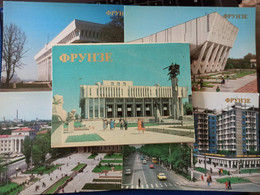 KYRGYZSTAN. Bishkek Capital (Frunze) 17 Postcards Lot USSR PC 1980s - Kirghizistan