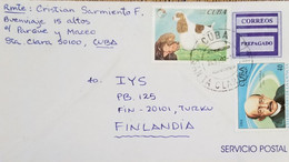 O) 1994 CUBA, CARIBBEAN, MAX PLANCK THEORETICAL PHYSICIS, CINOLOGICAL FEDERATION, DOGS, TO FINLAND, XF - Lettres & Documents