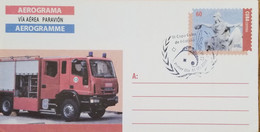 O) 2014 CUBA, CARIBBEAN, JUSTICE AND LIBERTY, FIRETRUCK, RESCUE, III PHILATELY CUP, AEROGRAM, UNUSED - Lettres & Documents