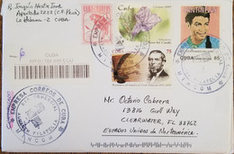 O) 2012 CUBA, CARIBBEAN, CIRILO VILLAVERDE, CANTINFLAS, MOVIES, FLORA, FLOWER, CIRCULATED TO USA - Lettres & Documents