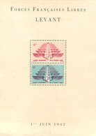 LEVANT - LIBAN - BLOC FEUILLET  - 1 A. De 1942 - Avec Timbres Dentelés;  6F50. & 10 F. - TRES BON ETAT. - Lettres & Documents