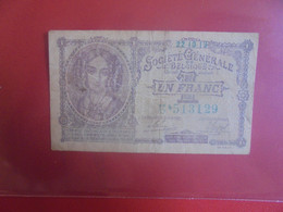 BELGIQUE 1 Franc 1918 Circuler (B.24) - 1-2 Francos