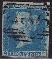 25728# GRANDE BRETAGNE TWO PENCE BLEU BLUE 1841 OBLITERE Cote 80 Euros - Oblitérés