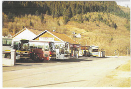 CP PLAINFAING, BUS AUTOBUS CARS AUTOCARS DEVANT LA CONFISERIE DES HAUTES VOSGES CDHV A HABEAURUPT, VOSGES 88 - Plainfaing